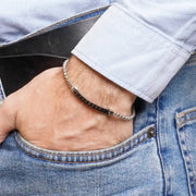 Bracciale in Acciaio pietre nere - BYSIMON gioielli