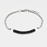 Bracciale in Acciaio pietre nere - BYSIMON gioielli