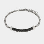 Bracciale in Acciaio pietre nere - BYSIMON gioielli