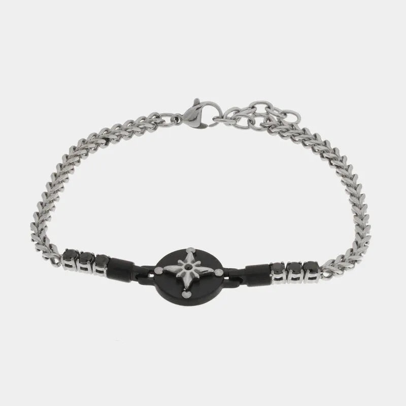 Bracciale in Acciaio rosa dei venti nera - BYSIMON gioielli