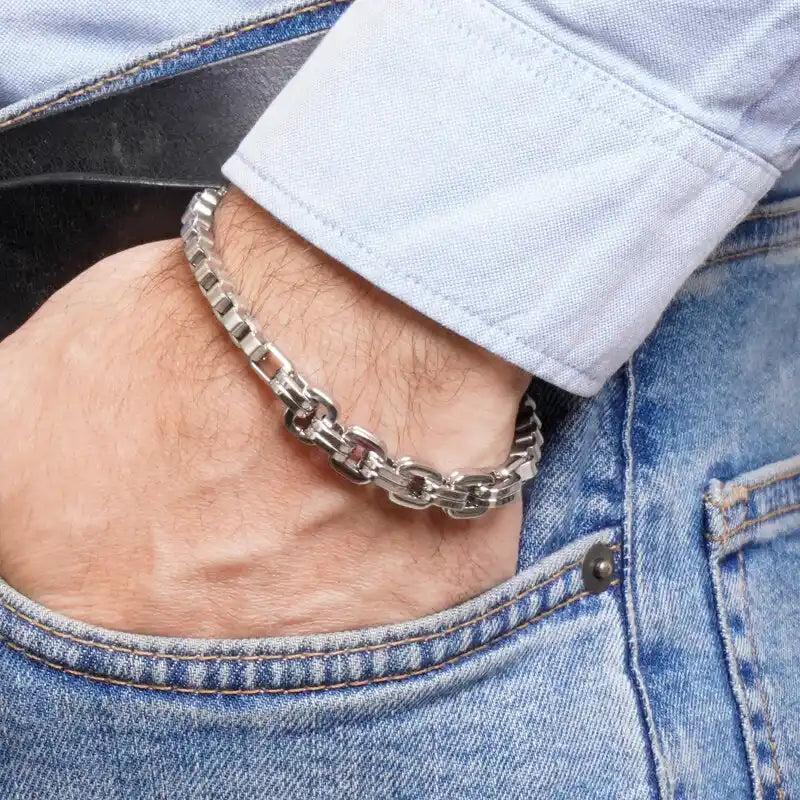 Bracciale in Acciaio catena - BYSIMON gioielli
