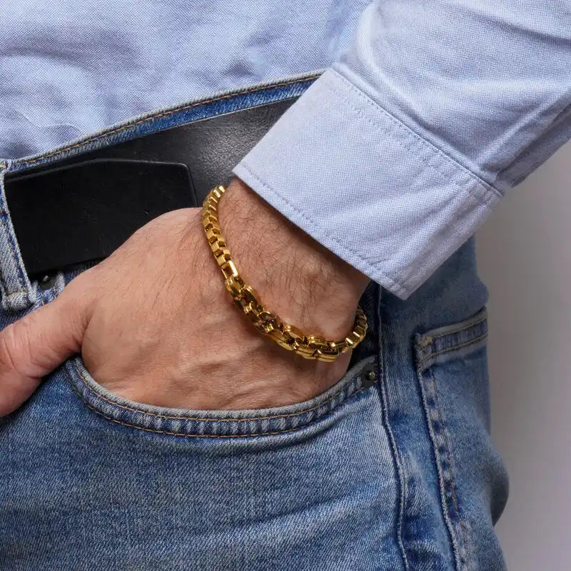 Bracciale in Acciaio catena gold IJEWEL - gioiello BySimon
