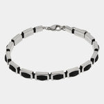 Bracciale in Acciaio catena con dettaglio nero IJEWEL - gioiello BySimon