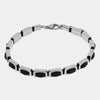 Bracciale in Acciaio catena con dettaglio nero