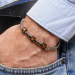 Bracciale in Acciaio cristalli marroni IJEWEL - gioiello BySimon