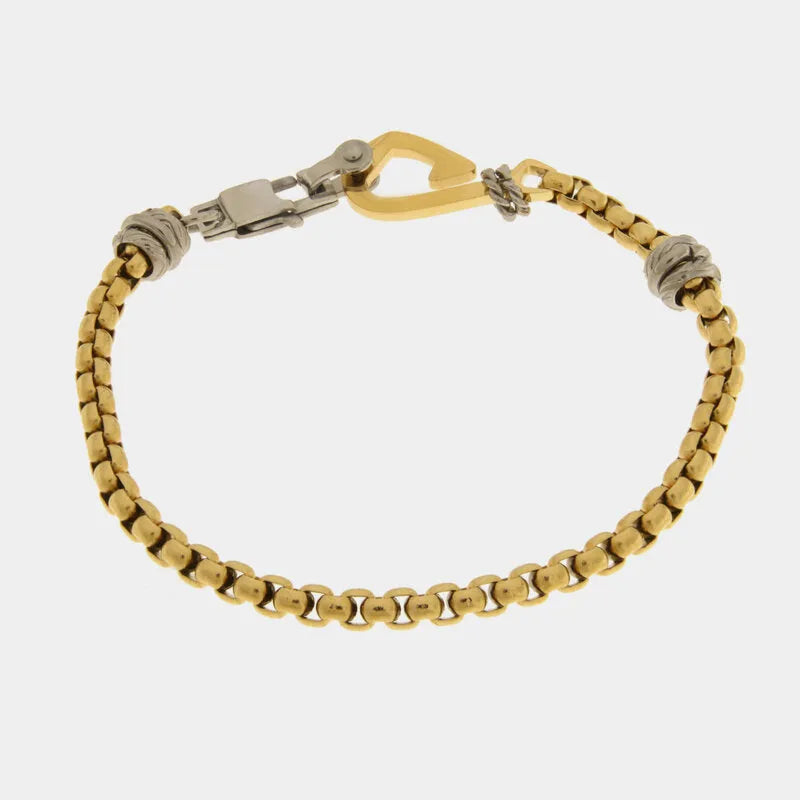 Bracciale in acciaio a catena con finitura gold - BYSIMON