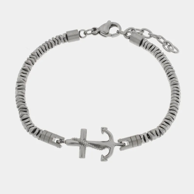 Bracciale in acciaio inossidabile con charm ancora - BYSIMON