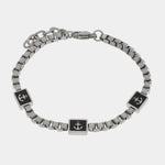 Bracciale in Acciaio dettagli neri con ancora IJEWEL - gioiello BySimon