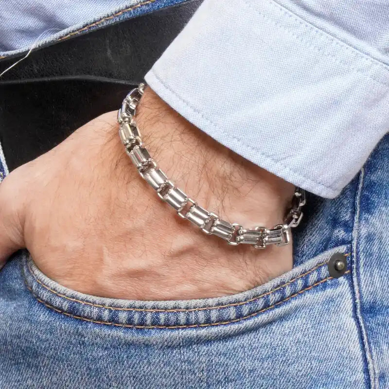 Bracciale in Acciaio catena IJEWEL - gioiello BySimon