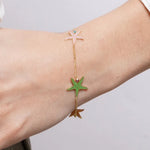 Bracciale in Acciaio stelle marine rosse e verdi - BYSIMON gioielli