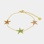 Bracciale in Acciaio stelle marine rosse e verdi - BYSIMON gioielli