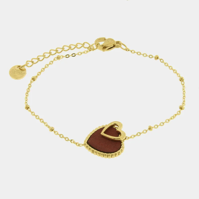 Bracciale in Acciaio doppio cuore - BYSIMON gioielli