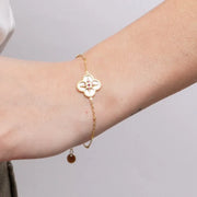 Bracciale in Acciaio con fiore centrale e cristalli - BYSIMON gioielli