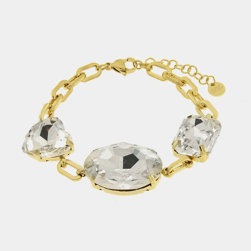 Bracciale in Acciaio cristalli - BYSIMON gioielli