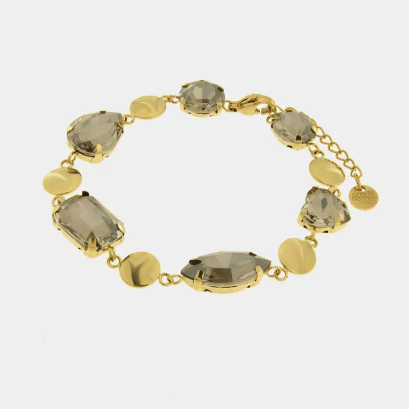 Bracciale in Acciaio cristalli fumè - BYSIMON gioielli