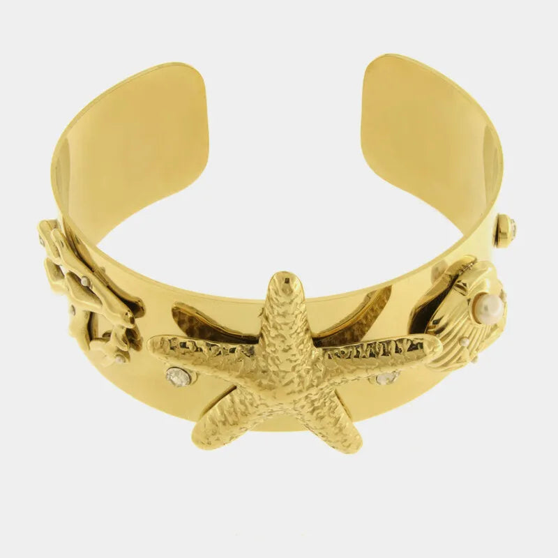 Bracciale in Acciaio stella marina e conchiglie - BYSIMON gioielli