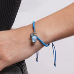 Bracciale in Acciaio con Cordino e Campanella Portafortuna Capri Anima Azzurra - Colore Dutch Canal - gioiello BySimon