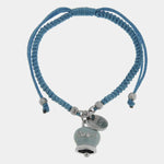 Bracciale in Acciaio con Cordino e Campanella Portafortuna Capri Anima Azzurra - Colore Dutch Canal - gioiello BySimon