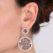 Orecchini in Metallo  pendenti ovali con cristalli