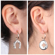 Orecchini in Metallo  ferro di cavallo e rosa dei venti