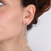 Orecchini in Metallo ovali pendenti bicolore