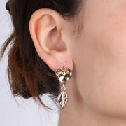 Orecchini in Metallo  fiori e foglie