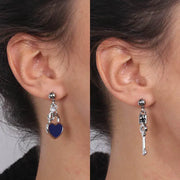 Orecchini in Metallo  argento lucchetto e chiave