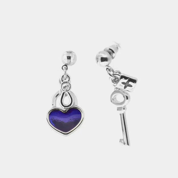 Orecchini in Metallo  argento lucchetto e chiave