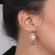 Orecchini in Metallo  ancora e croce placcati oro giallo