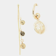 Orecchini in Metallo  lunghi con stelle e monete pendenti