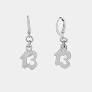 Orecchini in Metallo cerchietto con numero portafortuna 13 pendente