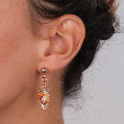 Orecchini in Metallo pendenti, con teste di moro siciliano impreziositi da smalti colorati