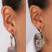 Orecchini in Metallo con pendenti a forma di fiocco di neve e pan di zenzero