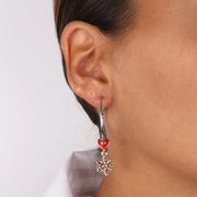 Orecchini in Metallo cerchi con pendenti natalizi a forma di fiocco di neve