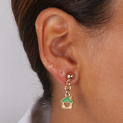 MonoOrec in Metallo con ciondolo pendente a forma di casa impreziosito da smalti colorati