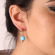 Orecchini in Metallo con campanelle portafortuna pendenti verde acqua, impreziosite da punto luce - BYSIMON gioielli