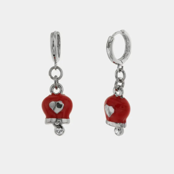 Orecchini con campanella portafortuna rossa | regalo laurea donna | BYSIMON