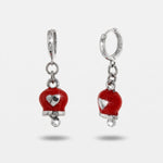 Orecchini con campanella portafortuna rossa | regalo laurea donna | BYSIMON