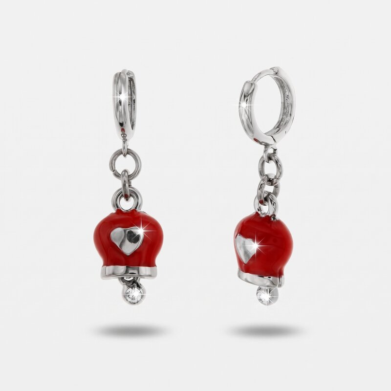 Orecchini con campanella portafortuna rossa | regalo laurea donna | BYSIMON