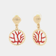 Orecchini in Metallo con corallo rosso