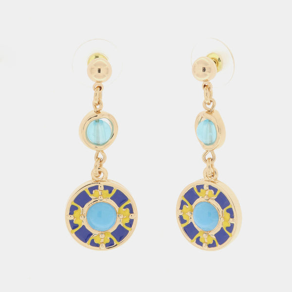 Orecchini in Metallo con pendente maiolica - BYSIMON gioielli