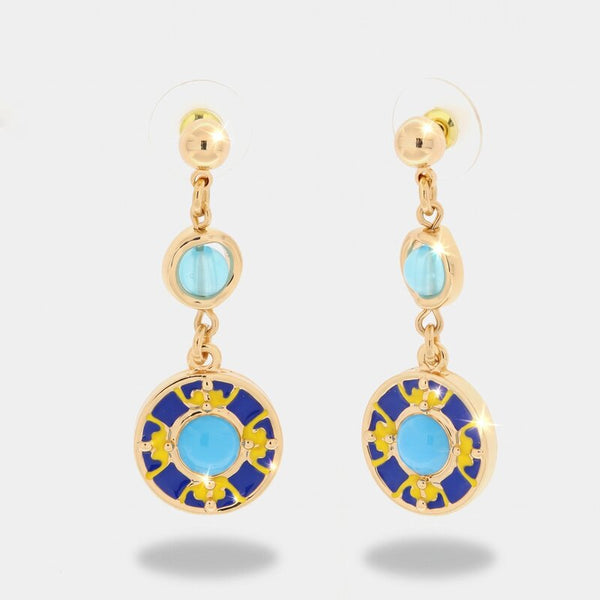 Orecchini in Metallo con pendente maiolica - BYSIMON gioielli