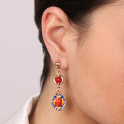 Orecchini in Metallo con pendente maiolica