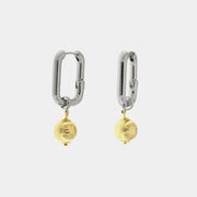 Orecchini in Metallo a cerchietto con pendente a forma di sfera