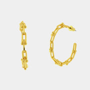 Orecchini in Metallo a semicerchio con catene intrecciate