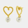 Orecchini in Metallo cuore intrecciato a lobo con perla