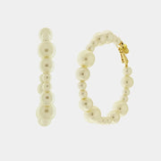 Orecchini in Metallo a cercho con perle