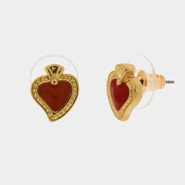 Orecchini in Metallo con cuore sacro a lobo - BYSIMON gioielli