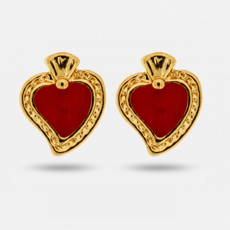 Orecchini in Metallo con cuore sacro a lobo - BYSIMON gioielli