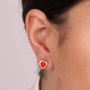 Orecchini in Metallo con cuore sacro a lobo